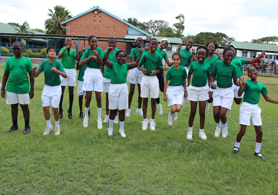 Enjoying sports day.