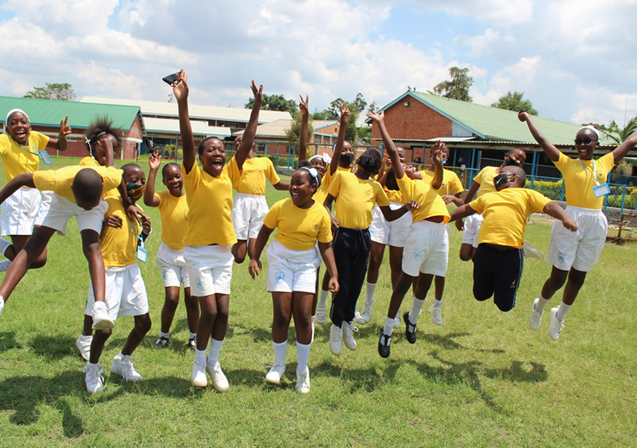 Enjoying sports day.